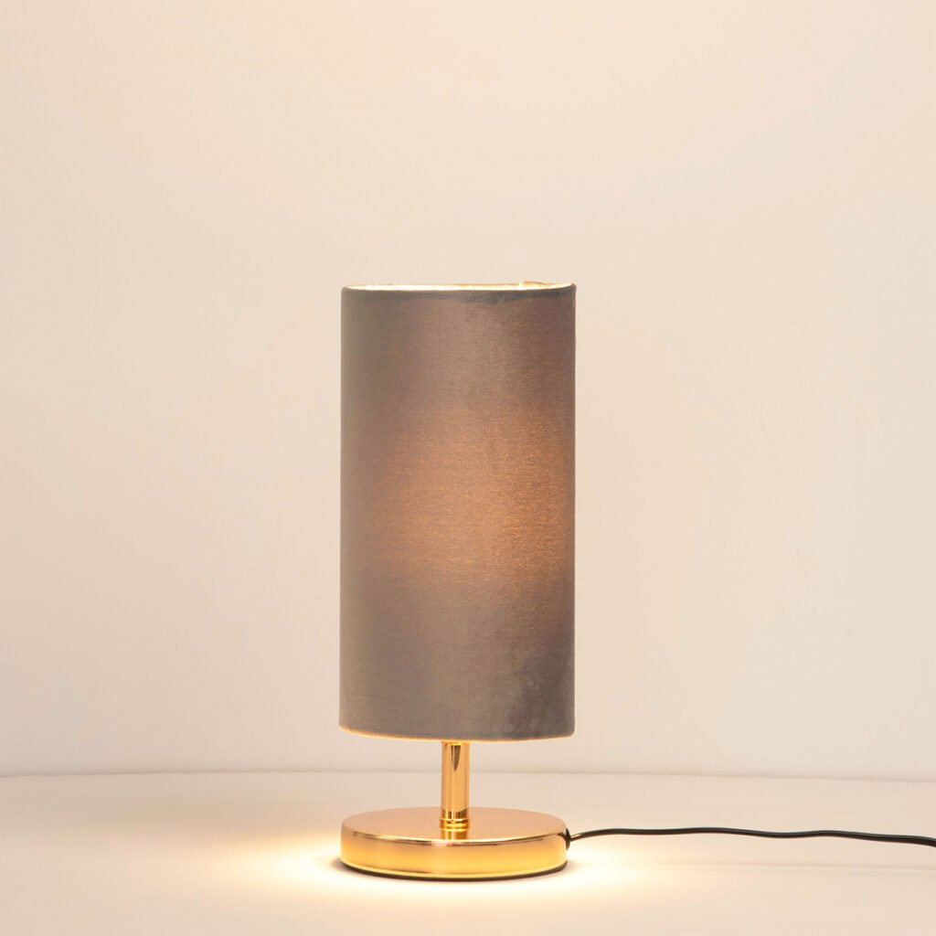 أباجورة هيلينا بإضاءة واحدة، ذهبي × رمادي