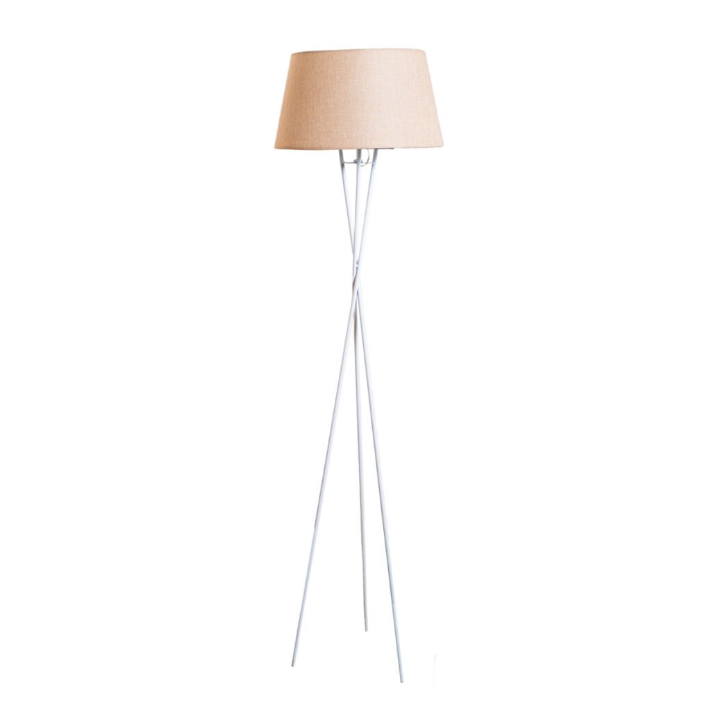 Collarfy 1 Light White × Beige Floor Lamp