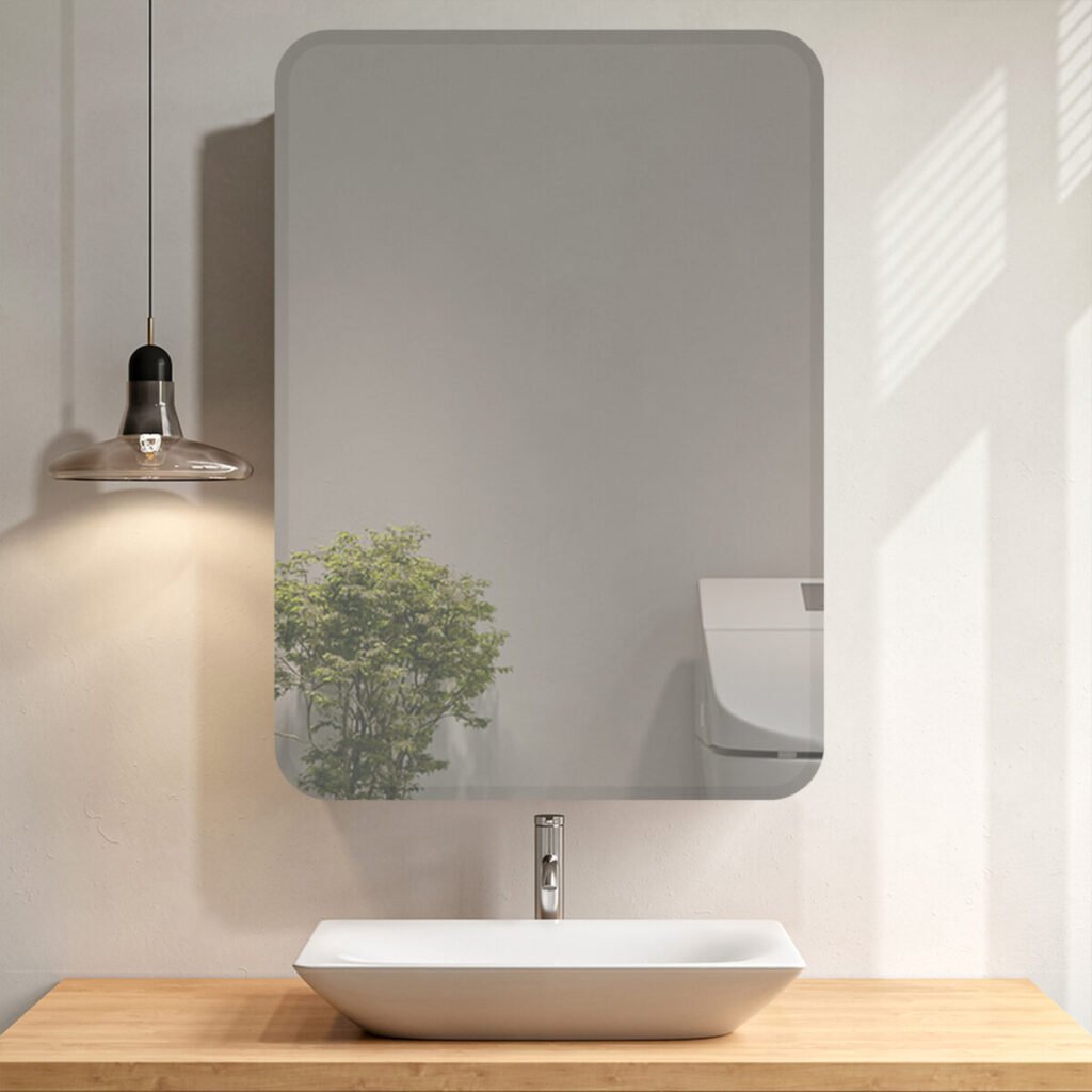 مرآة بيضاء بشريط 80 × 60 سم