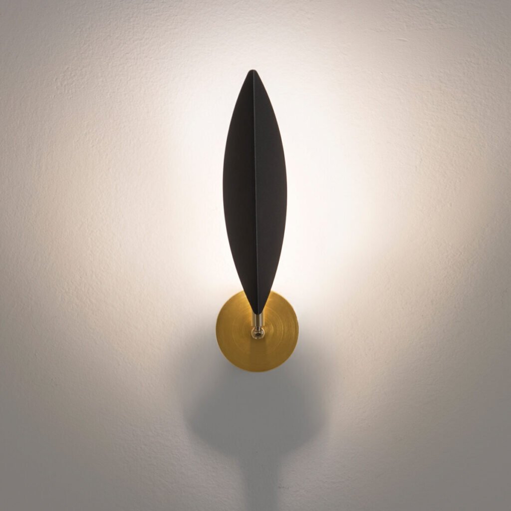 Lario S 1 Light Black × Gold Wall Lamp