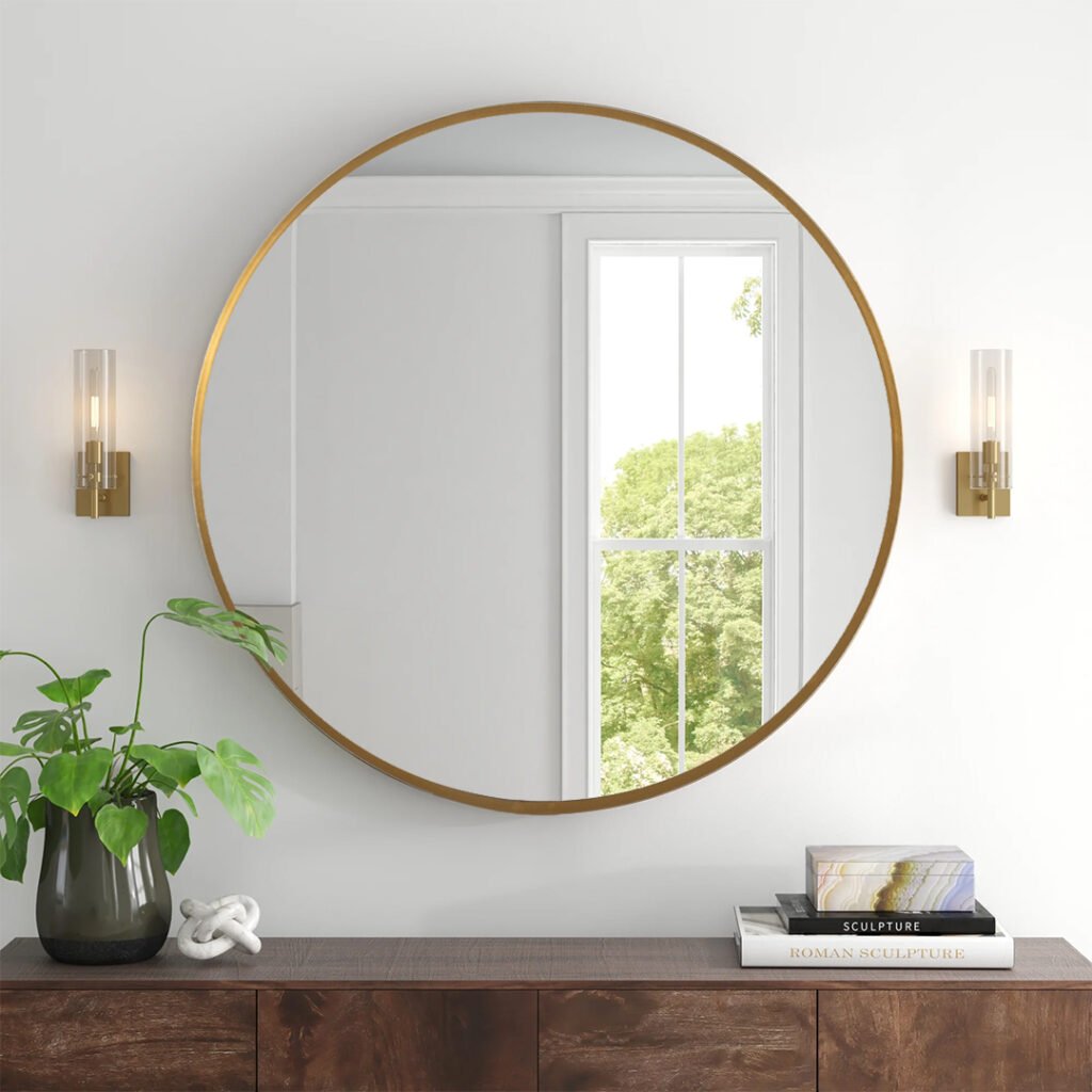 مرآة ذهبية مسطحة 60 سم