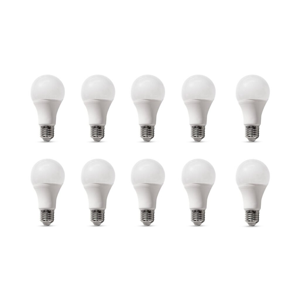 9W E27 White Light LED Bulb – 10 Pieces