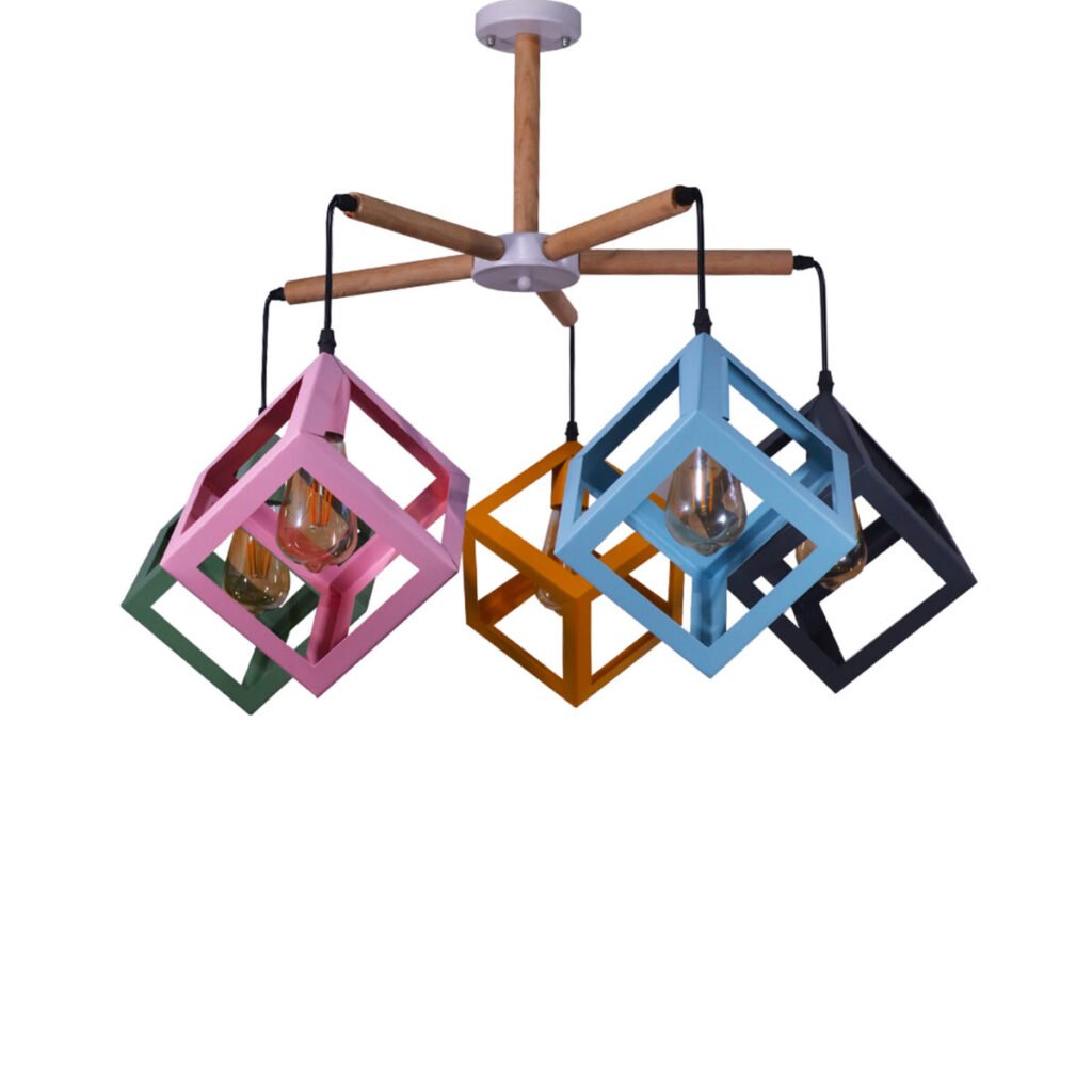 Boxa 5 Lights Mixed Colors Chandelier
