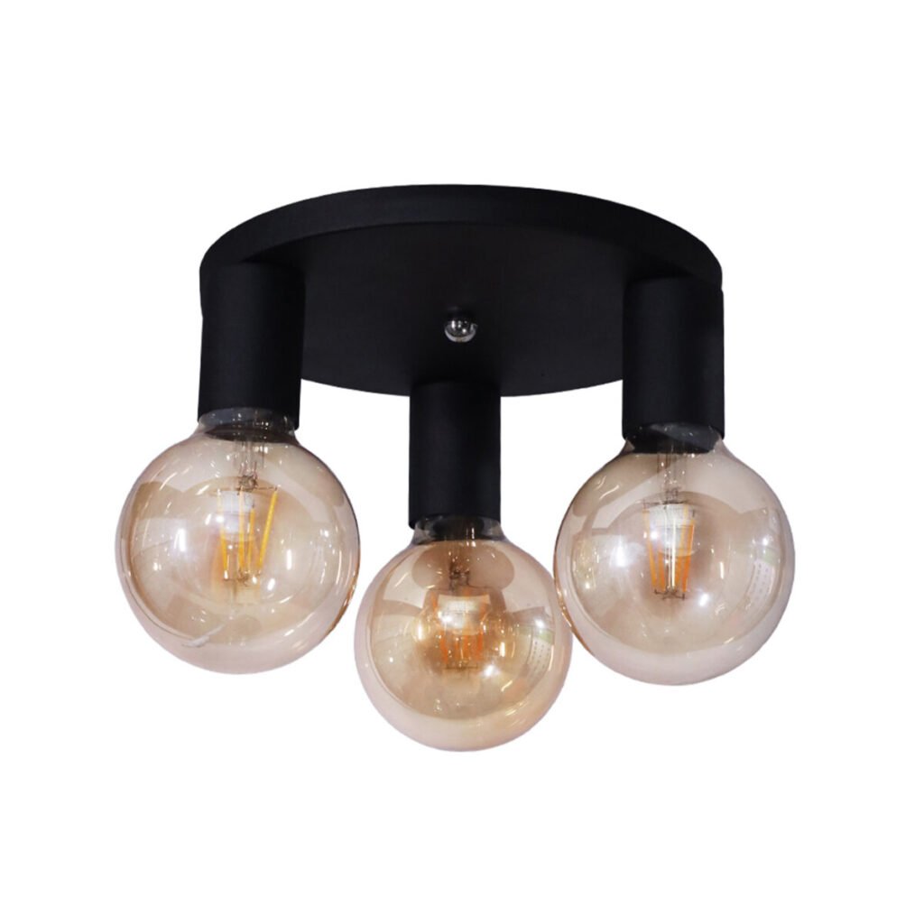 Medat 3 Lights Black Flush Light